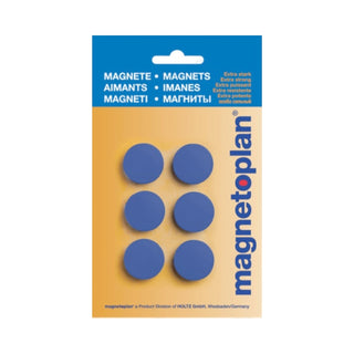 Magnetoplan Magnets Discofix, 25mm, 6/pack, Blue
