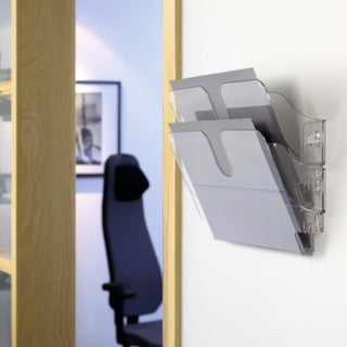 Durable FLEXIPLUS 2 A4 Landscape, wall mounted Brochure Holder, 2 Tier, Transparent