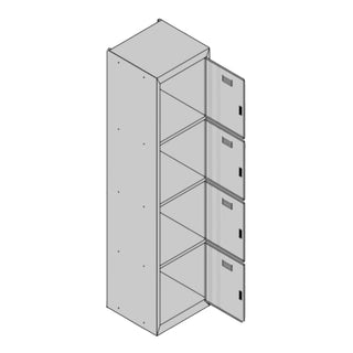 Rexel Locker, 180x37.5x46 cm, 4 Door, Grey