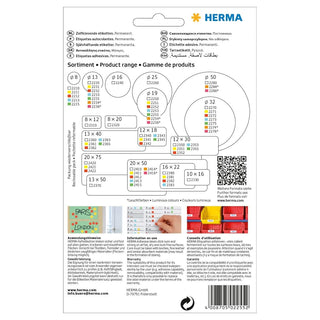 Herma Office Pack Color Dots, perforated sheets, 19 mm, 1280/pack, Yellow