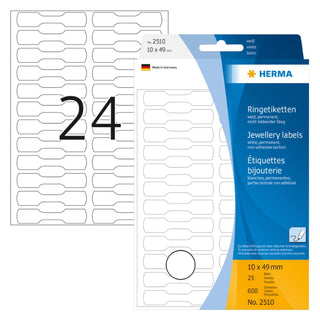 Herma Merchandise Jewellery Labels, 10 x 49 mm, 600/pack, White