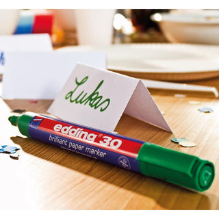 edding 30 Brilliant Paper Marker, 1.5-3mm Bullet Tip, Red