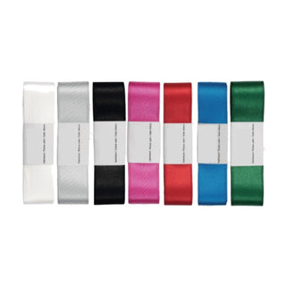 Satin Ribbon Broad, 2.5cm x 5.5m, Assorted Colors,  per piece