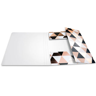 Herma SPARKLING TRIANGLE Folder A4 with elastic fastener, Black/White/Rose Gold