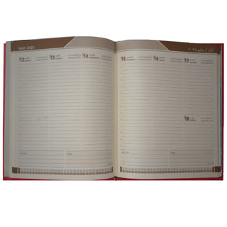 2025 Diary, PU, A4-, 21 x 26 cm, 1Week/2Pages, Dark Red