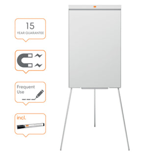 Nobo Impression Magnetic Pro Tripod Flipchart Easel, 1056 x 678 mm