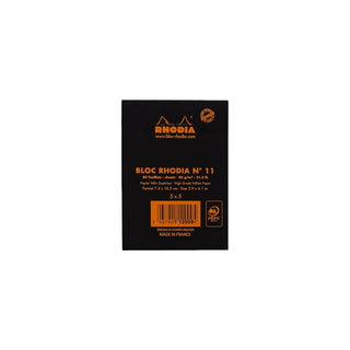 RHODIA Notepad, Graph Ruled, 80gsm, 80/pages, Black, Assorted Sizes