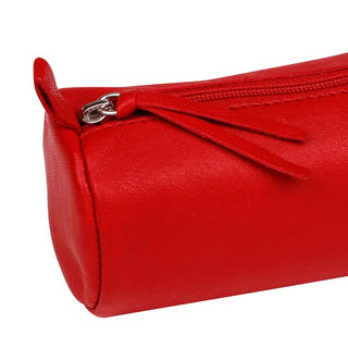 Clairefontaine Leather Round Pencil Case, Red