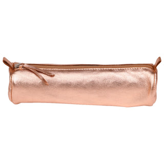 Clairefontaine Leather Round Pencil Case, Copper