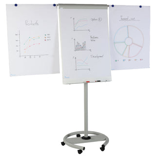 Rocada RD-617 Magnetic Mobile Flipchart with Arms, 1040 x 680 mm