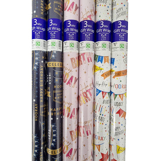 Clairefontaine Gift Wrapping Kraft Paper BIRTHDAY, Assorted, per roll