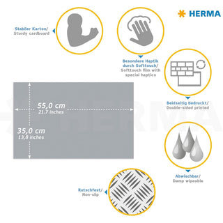 Herma Desk Mat 55 x 35cm Double-Sided Motif Table Mat, Street Soccer