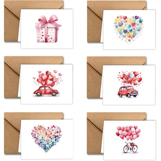 VALENTINE'S DAY Greeting Card with Envelope, 125 x 95mm, Assorted Designs, per piece