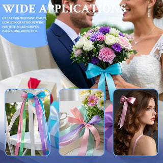 Satin Ribbon broad, 25mmx4.57meters, Assorted Colors