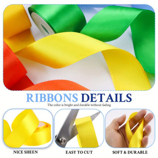 Satin Ribbon broad, 25mmx4.57meters, Assorted Colors