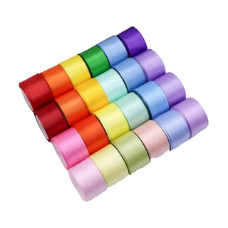 Satin Ribbon broad, 25mmx4.57meters, Assorted Colors