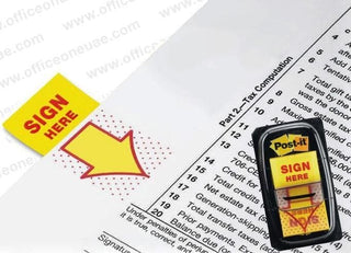 3M Post-it Flags 680-9, Sign Here, 25.4x43,2mm, 50/dispenser, Yellow