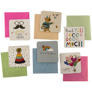 Mini Greeting Card with Envelope, Assorted Subjects, per piece