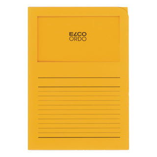 Elco Ordo Classico, L Paper Folder with Window, 5/pack, Yellow