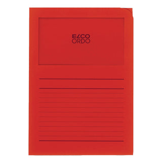 Elco Ordo Classico, L Paper Folder with Window, 5/pack, Red