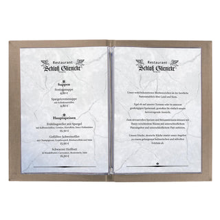 Sigel Set of 10 Menu Folder A4 with Elastic Binding, Beige