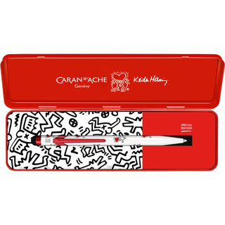 CARAN d'ACHE 849 Ballpoint KEITH HARING with Box, White - Special Edition